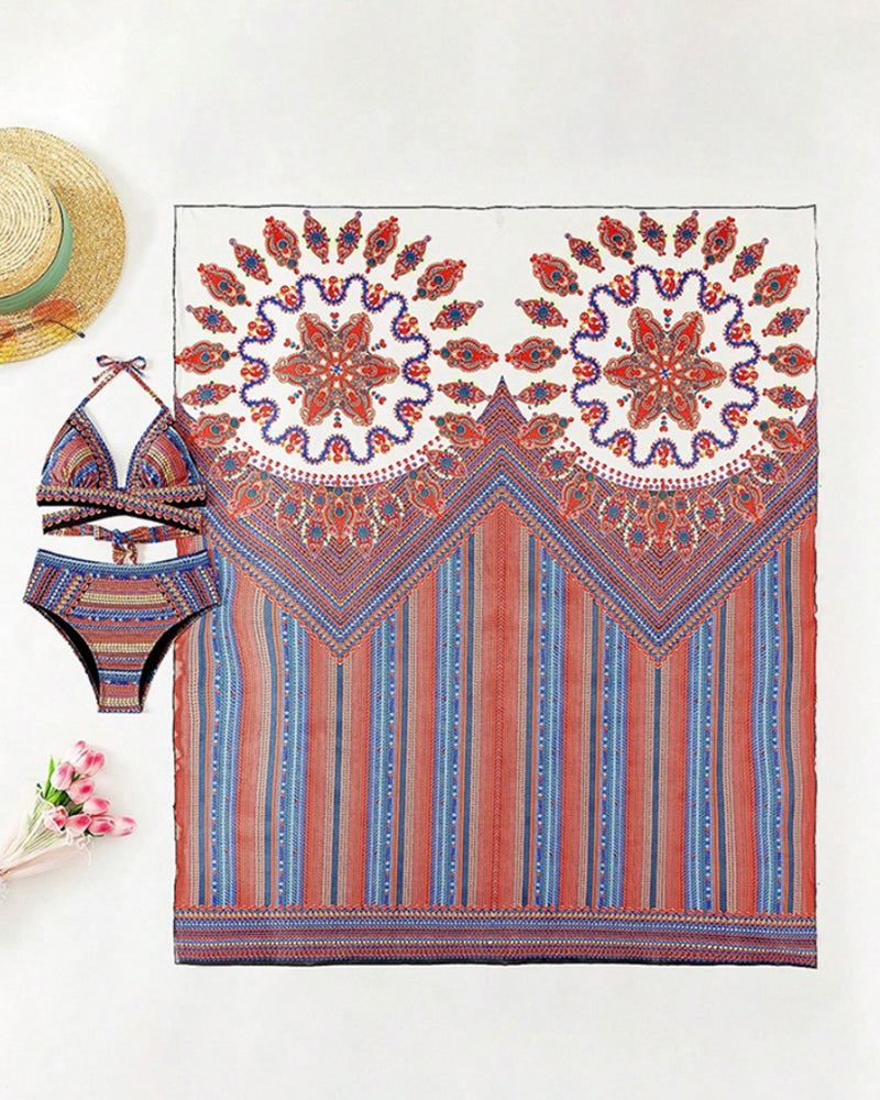 Basilia® | Bikini Set With Tie-dye Scarf