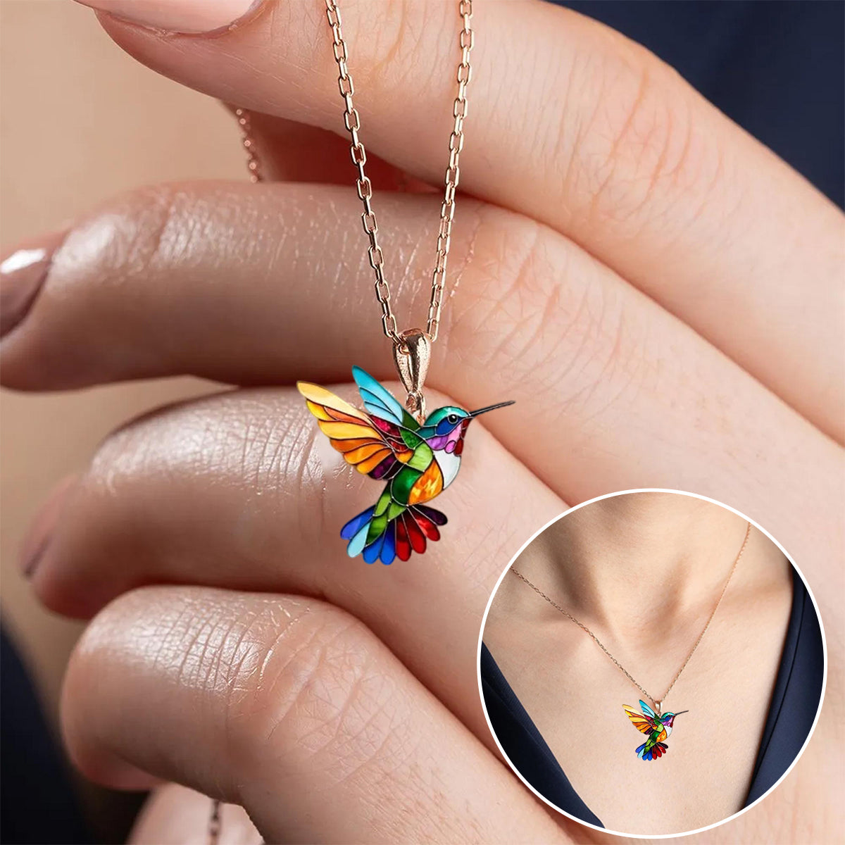 Beautiful Hummingbird Necklace With Bonus Earrings ��� Offer