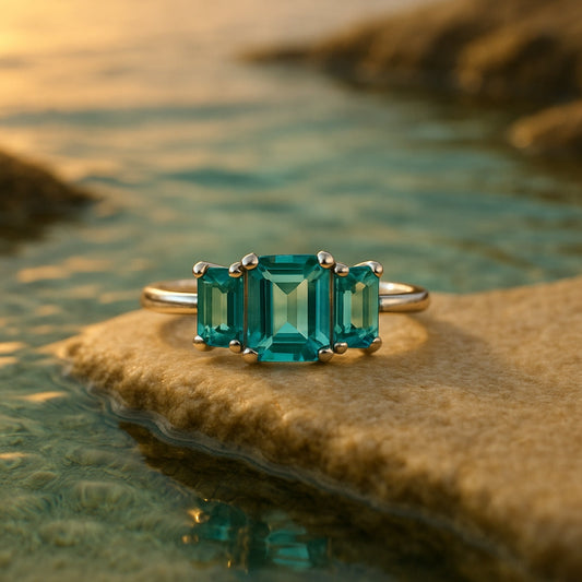 Green Topaz Silver Sterling Ring