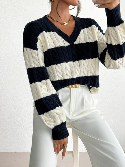 LD Gestreepte gebreide trui