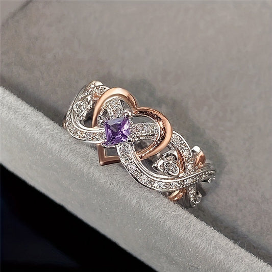 Vintage Silver & Gold Zirconia Ring