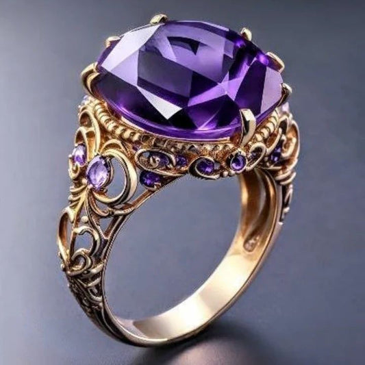 Violet Bright Silver Exotic Ring