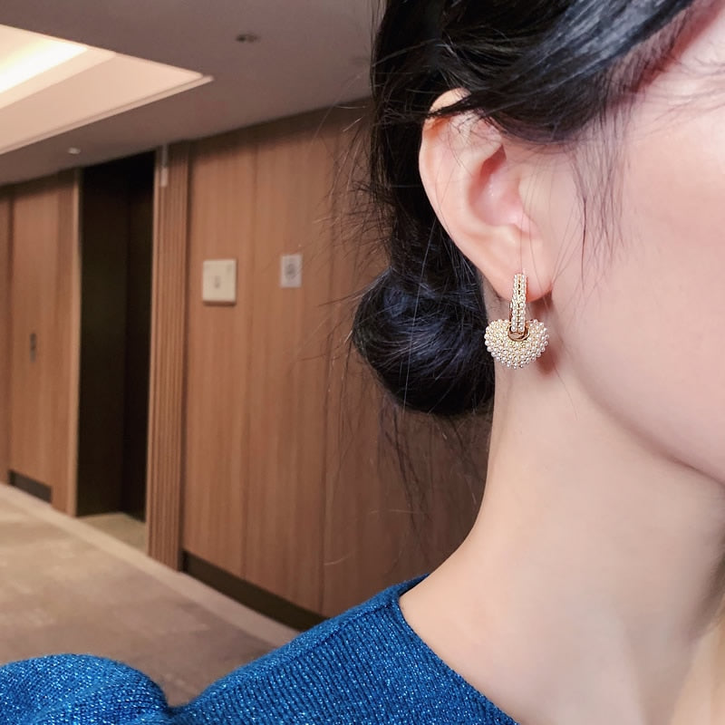 Pearl Of Love Earrings In Gold