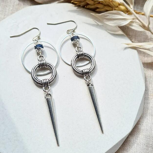 Silver Dangling Pointed Earrings