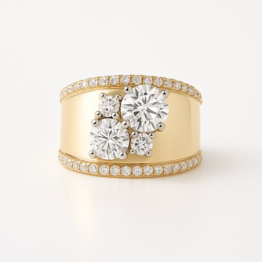 Vintage Golden & Zirconia Ring