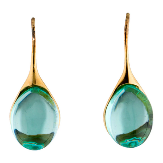Turquoise Drop Crystal Earrings