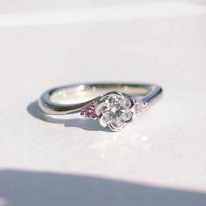 Crystal Flower Orbit Silver Ring