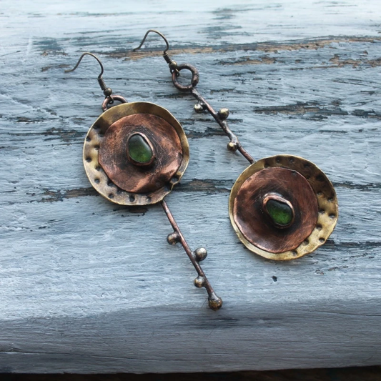 Rounded Faded Brown Earrings