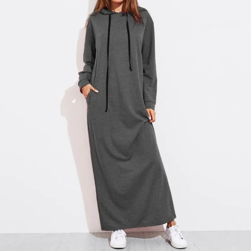 LD | Casual maxi jurk met capuchon