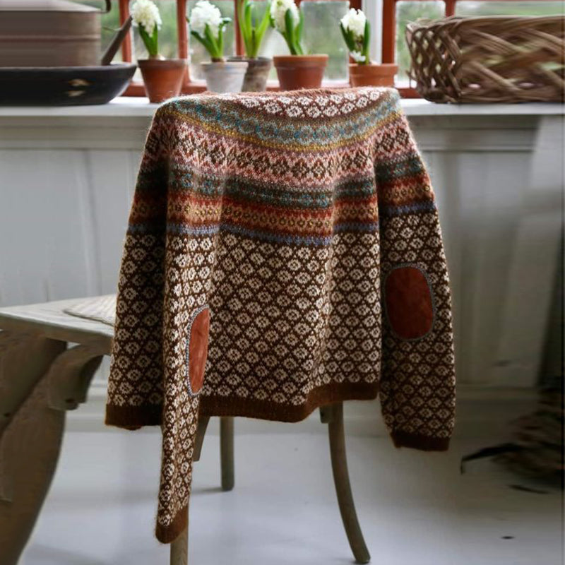 Vintage Icelandic Fair Isle Knit Jacquard Warmth Cardigan Unisex elevenforest