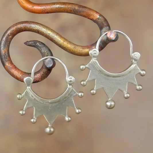 Silver Tiara Earrings