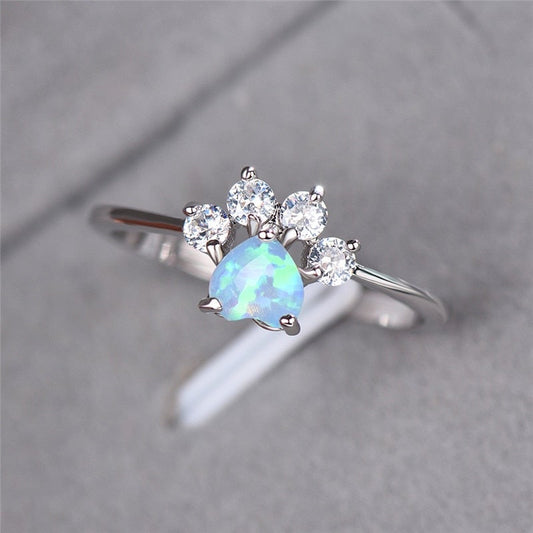 Opal And Zirconia Ring