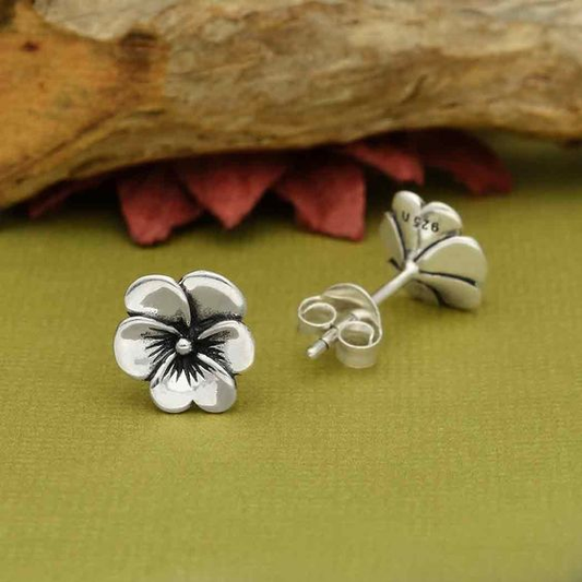 Silver Flower Stud Earrings