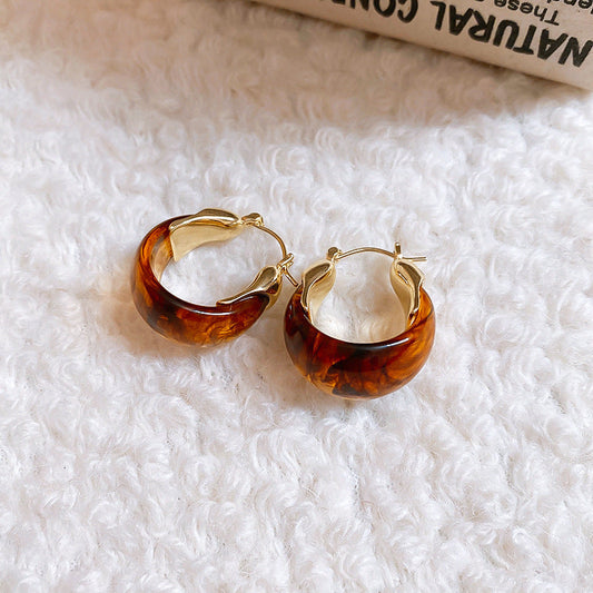 Amber Hoop Earrings
