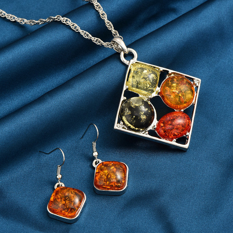Amber Pendant Necklace