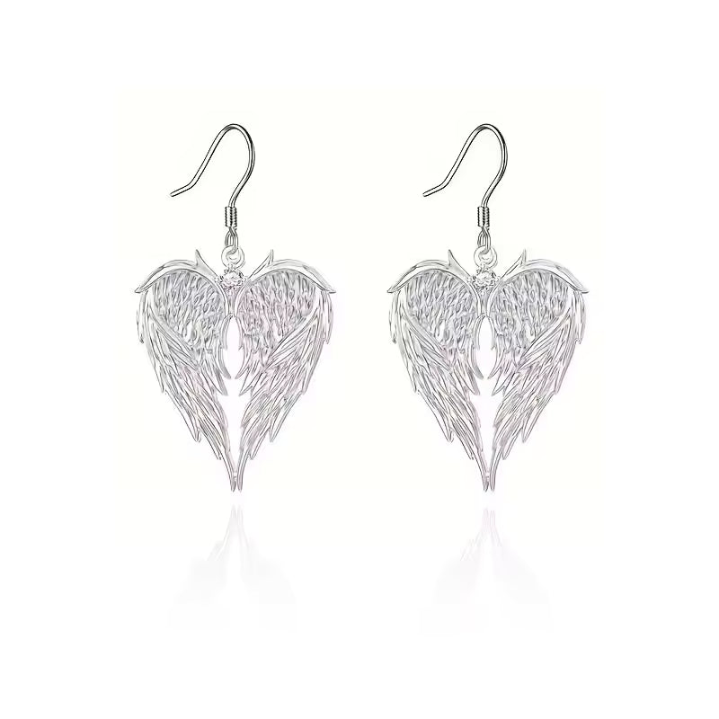 Angel Wing Heart Earrings