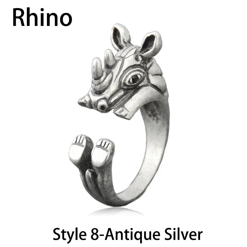 Antique Silver Rhino Ring
