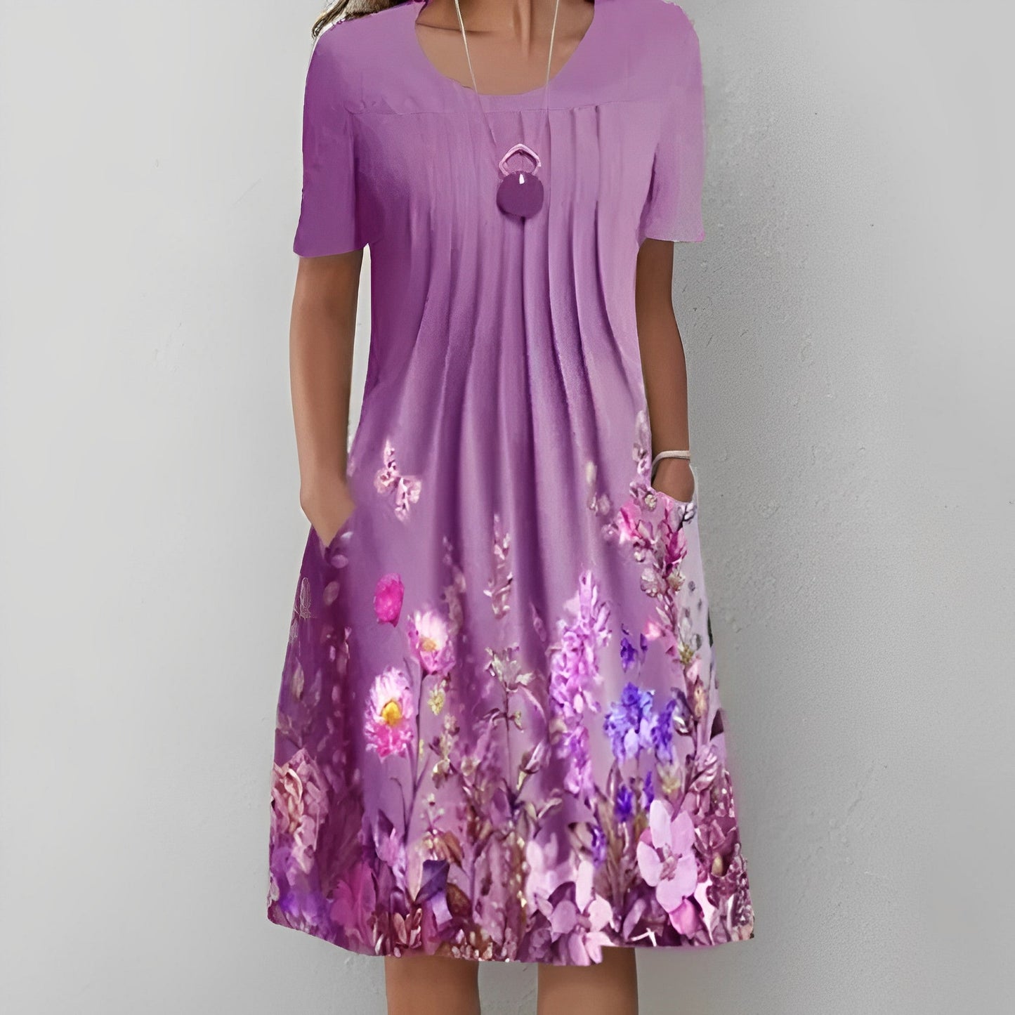 LD | Midi-jurk met bloemenprint