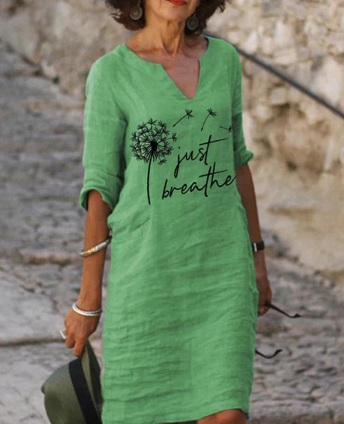 LD | Midi-jurk met V-hals