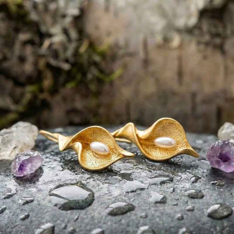 Blooming Flower Gold Earrings