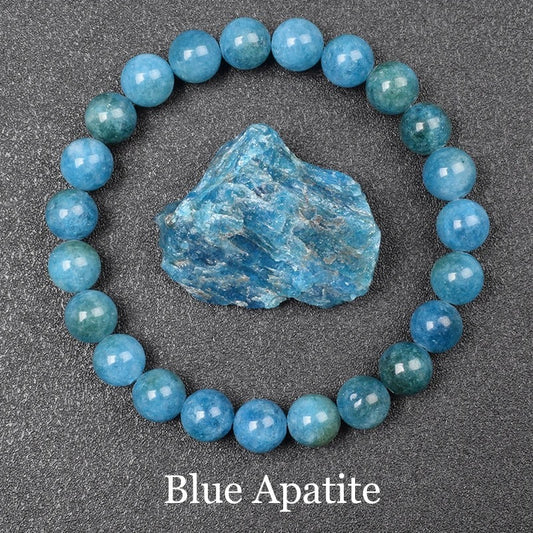 Blue Apatite Bead Bracelet