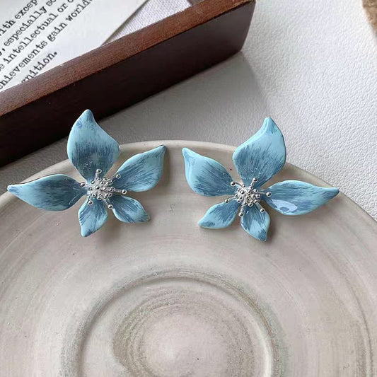 Blue Flower Earrings