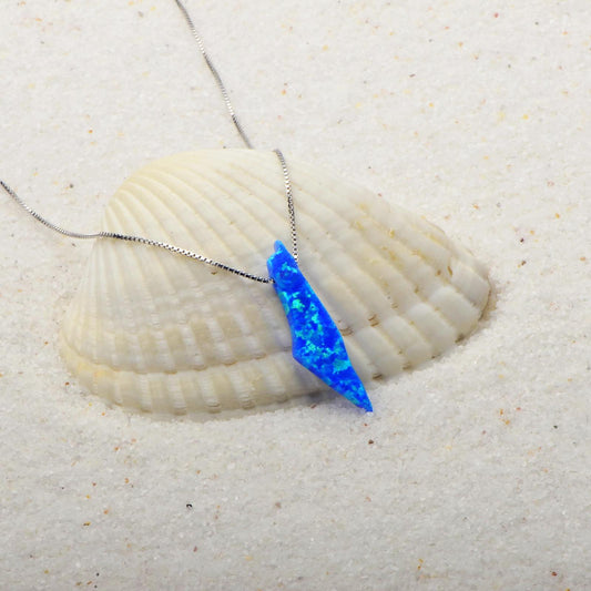 Blue Opal Pendant Necklace