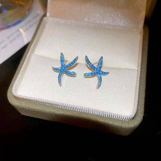 Blue Starfish Earrings