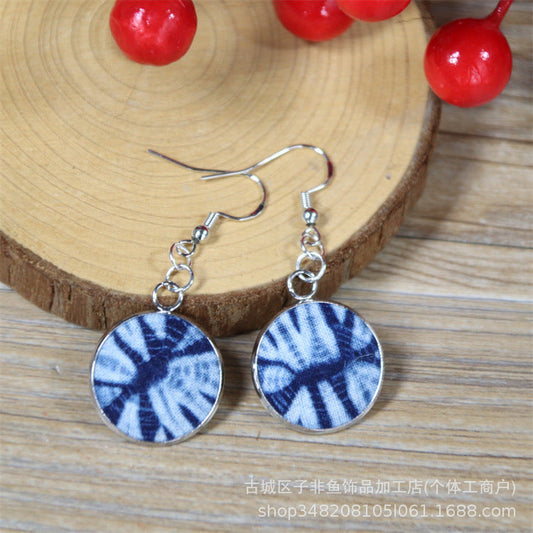 Blue Tie Dye Earrings