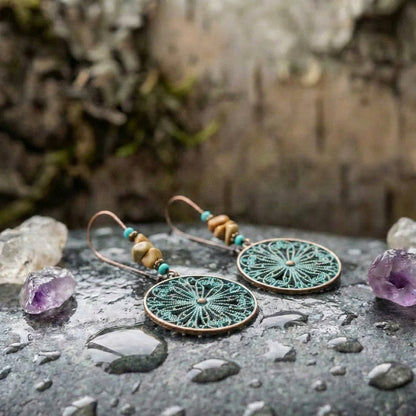 Bohemia Flower Hollow Drop Earrings