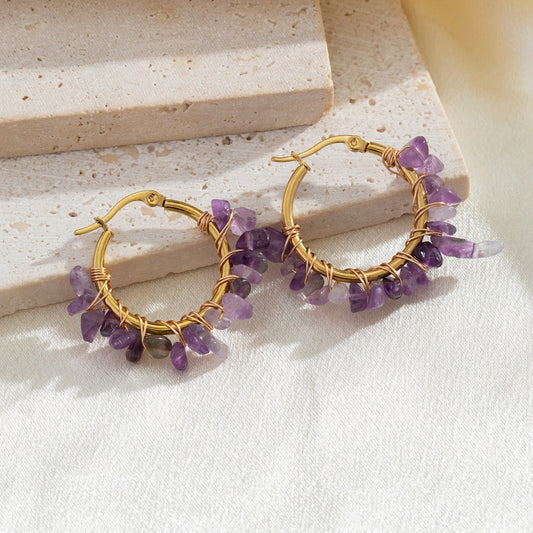 Bohemian Amethyst Earrings