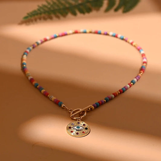 Bohemian Beaded Charm Bracelet