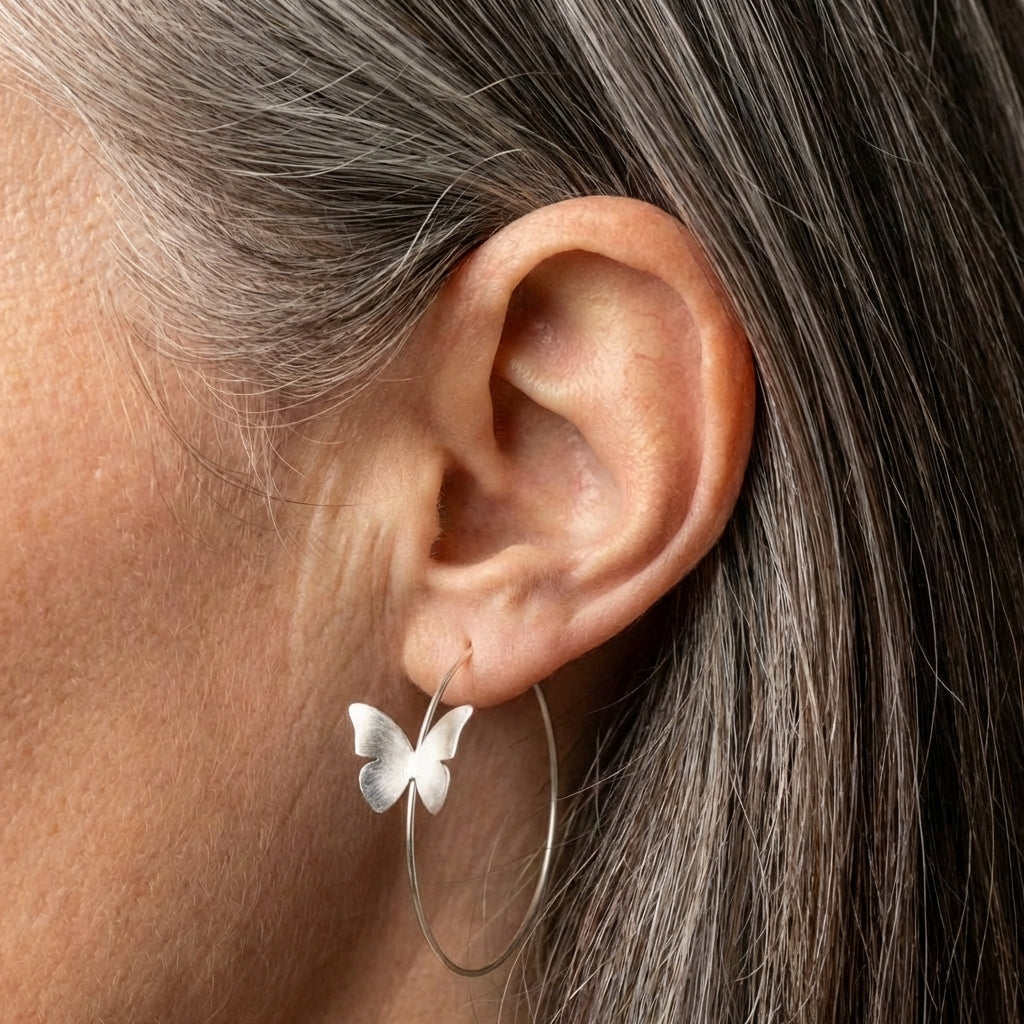 Butterfly Hoop Earrings