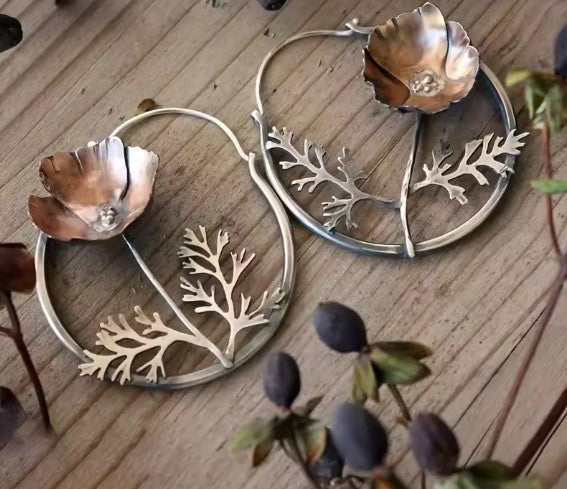 Bohemian Flower Hoop Earrings