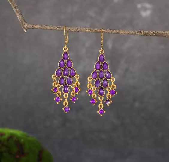 Bohemian Purple Beaded Tassel