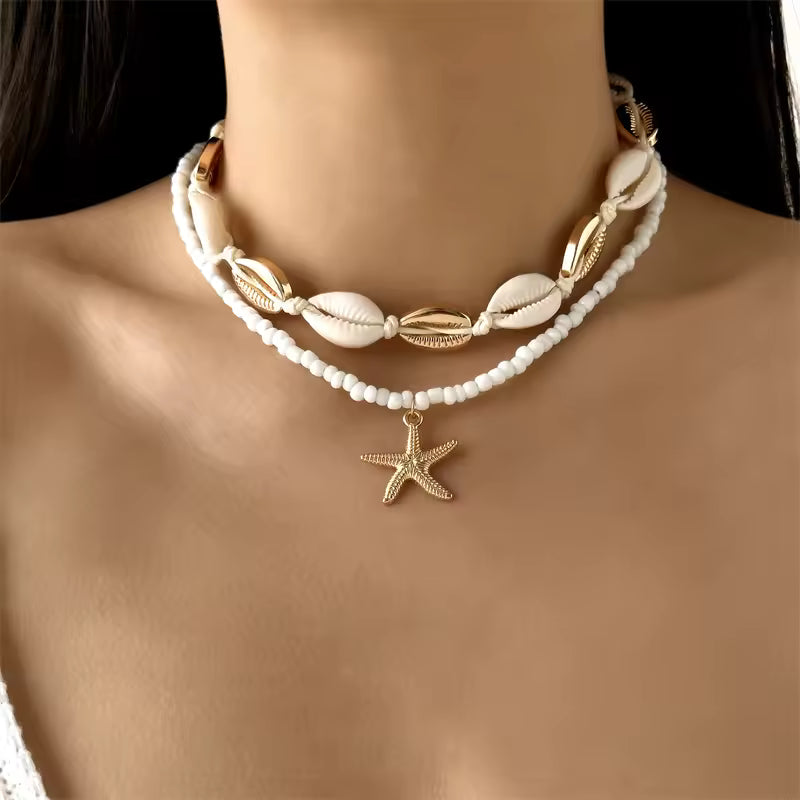 Bohemian Shell Starfish Necklace