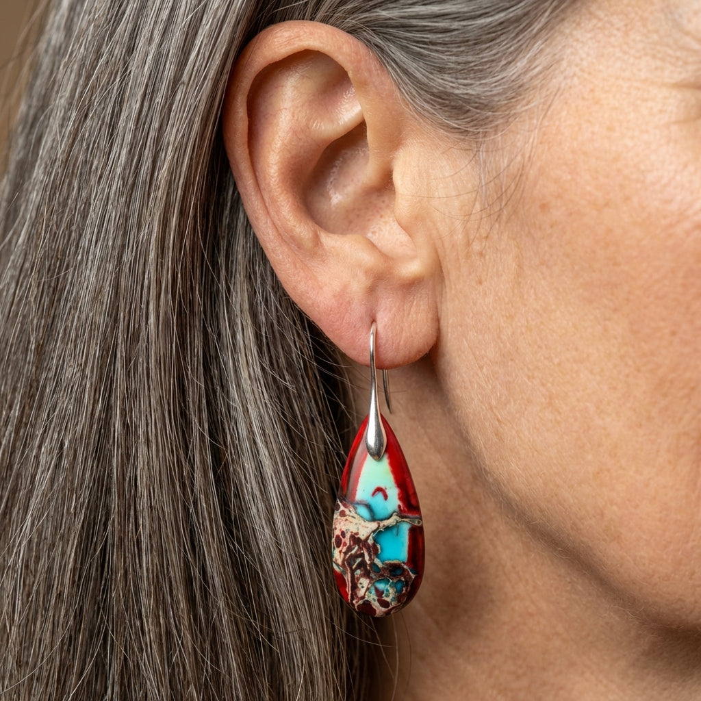 Stone Teardrop Earrings