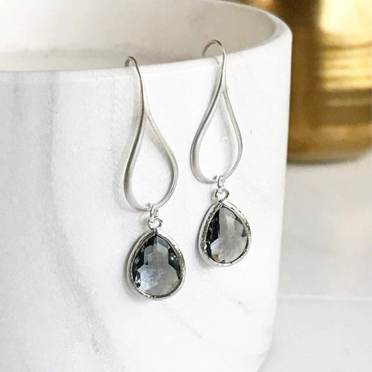Zirconia Pendant Earrings in Sterling Silver