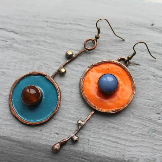Hand-painted Enamel Earrings