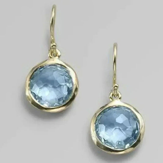 Blue Crystal Inlaid Earrings