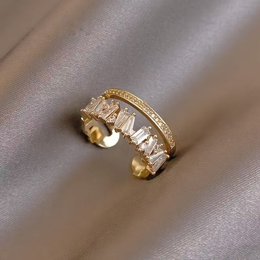 Adjustable Crown Zirconia Ring