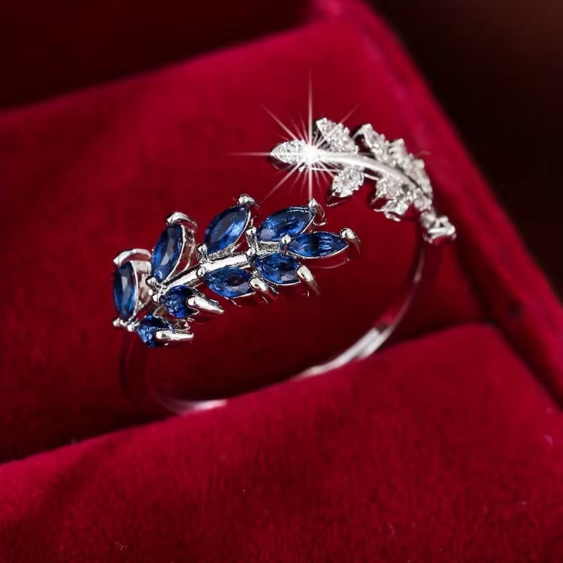 Adjustable Fern Zirconia Ring