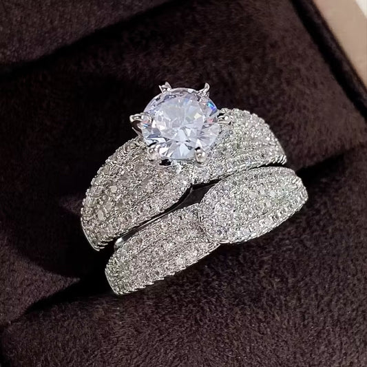 Bridal Zirconia Silver Ring Set