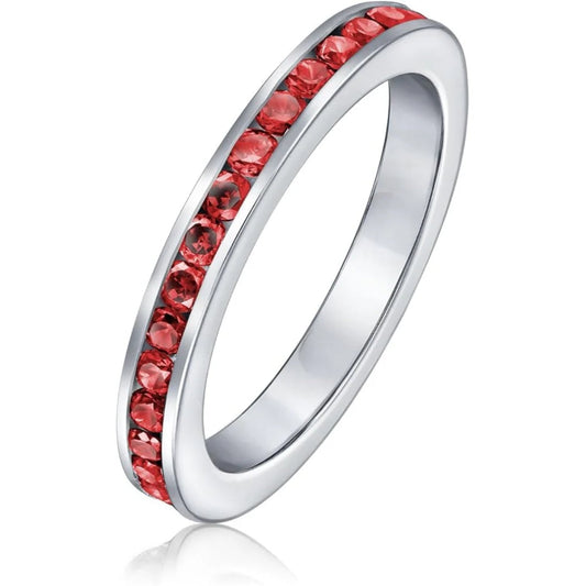 Ruby Eternity Band Ring | White Gold
