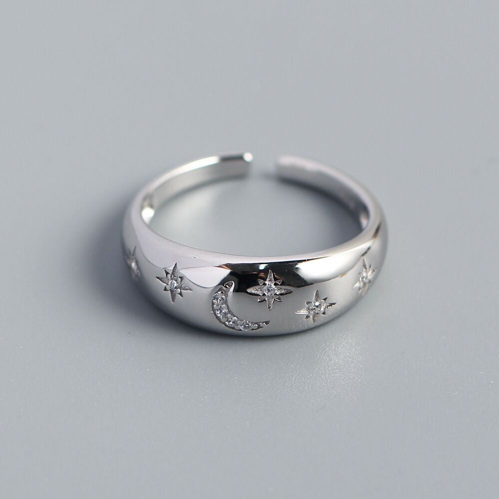 Celestial Moon Star Ring
