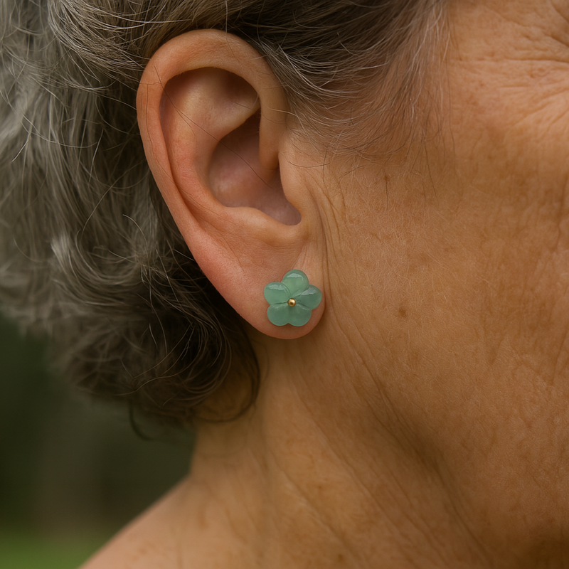 Turquoise Crystal Flower Earrings