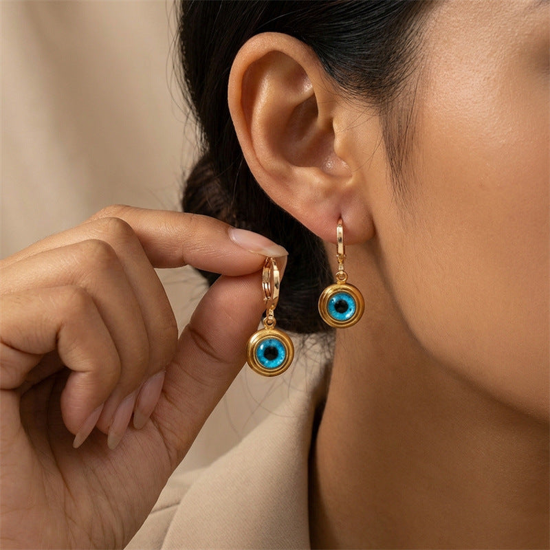 Classic Blue Evil Eye Earrings