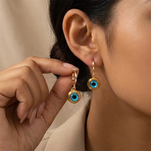 Classic Blue Evil Eye Earrings