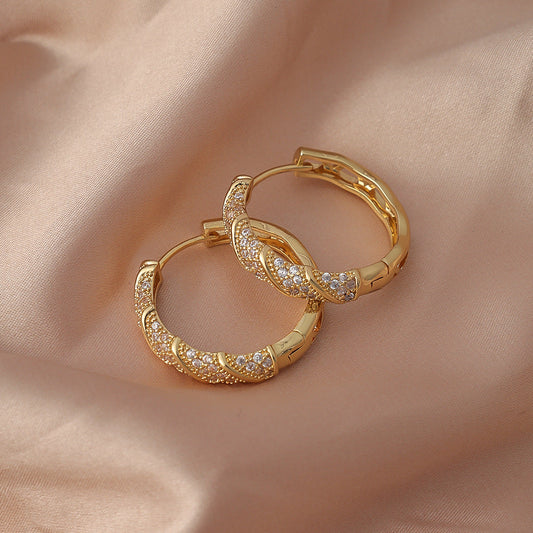 Classic Gold Diamond Earrings