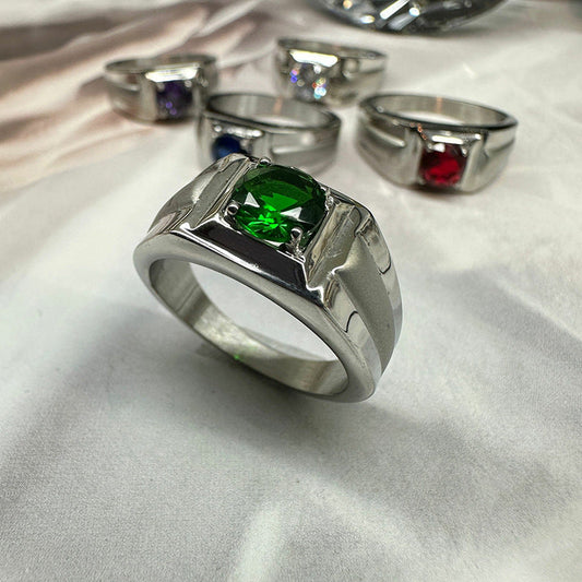 Classic Green Stone Ring